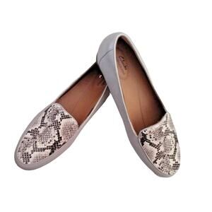 Clarks NWOB Un Blush Ease Stone Combi Leather Upper Loafer Flats Sz 7.5w Classic